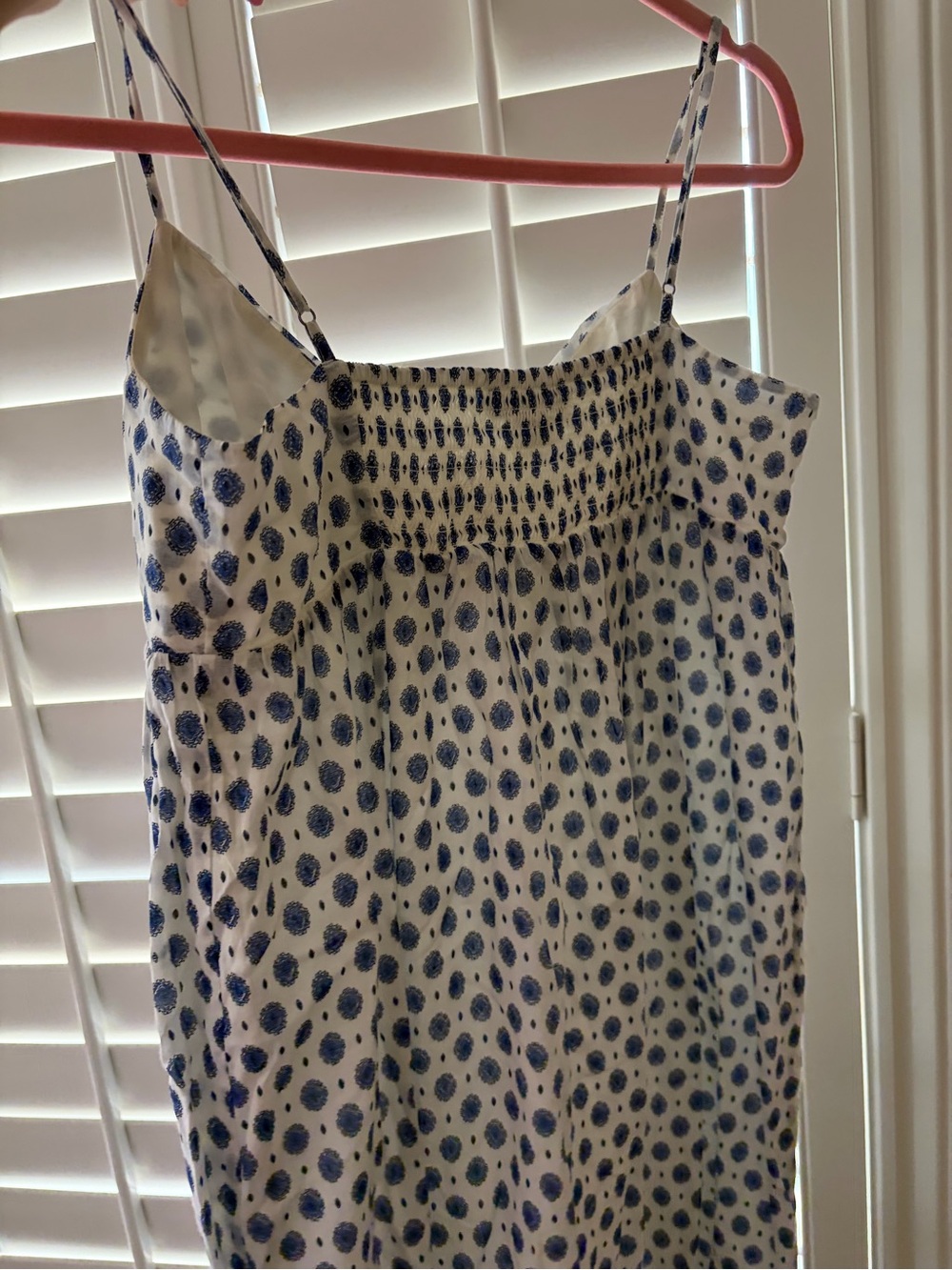 J. Crew White summer Dress with Blue Dot Print - Picture 7 of 7